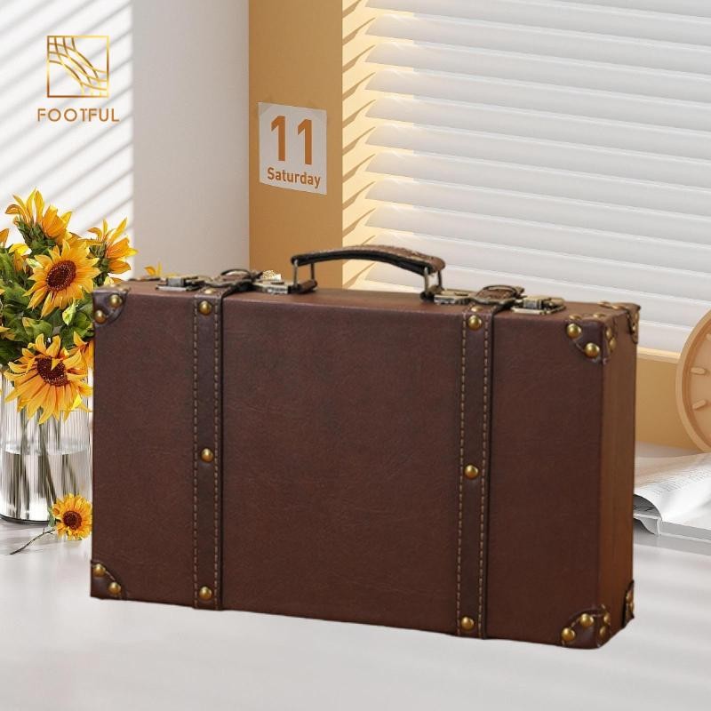 Vali Trang Trí Tiệc Dcor Đạo Cụ Ảnh Nhà Gỗ Da PU Trunk