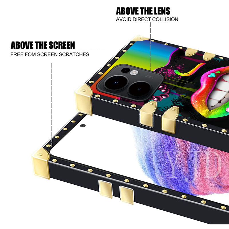 Ốp YJD Cho OPPO Reno14 F Reno14F Sang Trọng Nhiều Màu Sắc Hoa Tay Dây Cạnh Thẳng Chống Rơi Vỏ Điện Thoại
