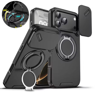 [JLK] Vỏ giáp sạc không dây từ tính bảo vệ Camera trượt cho IPhone 17 Air 16e 16 15 Plus 14 13 12 11 Pro Max Cover