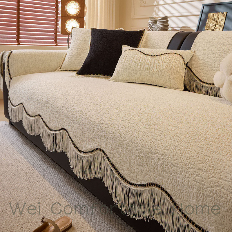 Kem Phong Cách Đặc Biệt Sofa Đệm 2025 Phong Cách Mới Sofa Hình Chữ L Sofa Đa Năng Chenille Chống Trơn Trượt Đệm