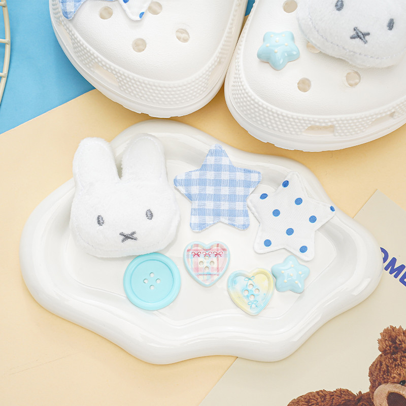 Phụ Kiện Giày Lỗ Miffy Thỏ Ngôi Sao Hoa Dễ Thương, Phù Hợp crocs, DIY, Có Thể Tháo Rời, Phong Cách ins