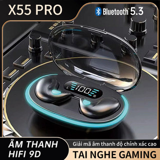 Tai nghe Mini X55 PRO Bluetooth 5.3 X55 Stereo HIFI 9D Hiệu ứng âm thanh Giảm tiếng ồn