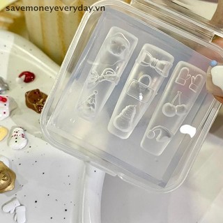 [savemoneyeveryday] Quà tặng Giáng sinh Silicone Người tuyết Khuôn khắc móng tay Trang trí móng tay Thiết kế tự làm Tấm dập lập thể Dụng cụ làm móng tay [vn]