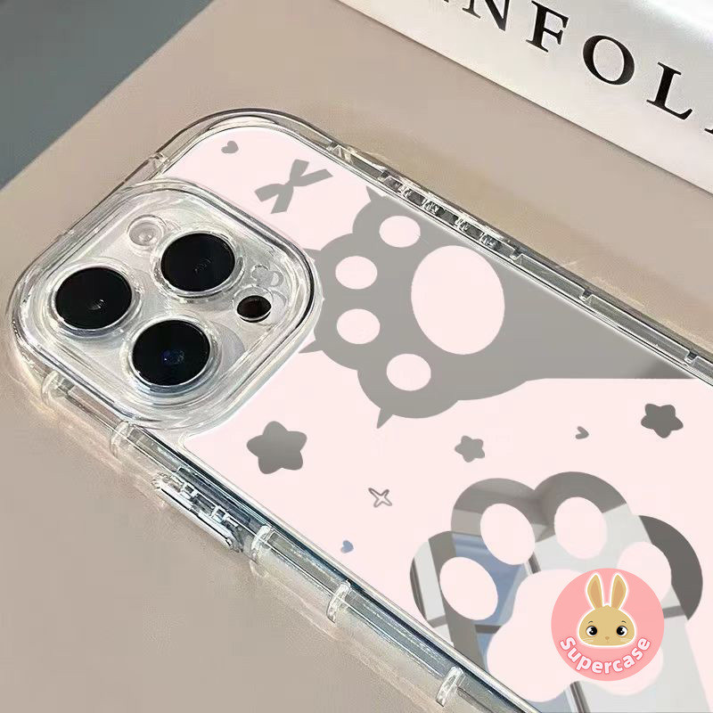 Ốp điện thoại rỗng họa tiết móng vuốt mèo dễ thương cho OnePlus 15 13 13T 12 11R 10R ACE 6 5 3 2 2V Nord CE4 CE3 CE2 Lite N300 N30 SE 3 5G 4G Vỏ gương mềm chống sốc trong suốt