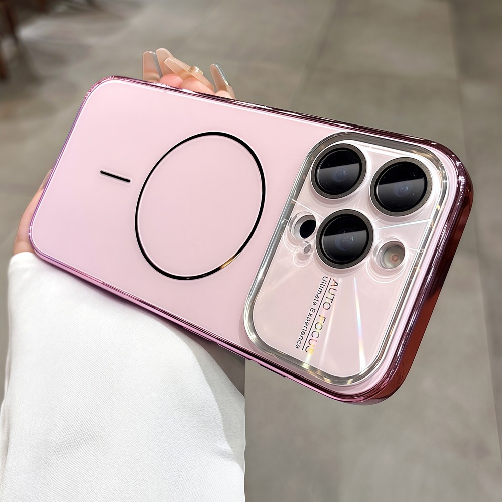 Ốp điện thoại từ tính cửa sổ lớn đơn giản cho iPhone Air 17 Pro Max 16 12 13 14 15 pro max Bảo vệ ống kính chống rơi Vỏ cứng Vỏ chống sốc