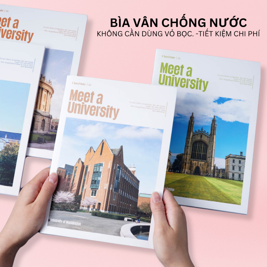 Bộ 5/10 Vở Kẻ Ngang B5  80/120/200 Trang, Bìa Travel Chống Nước, Dòng Kẻ 2 Màu Chống Loá, Giấy Mịn Viết Đẹp -AT