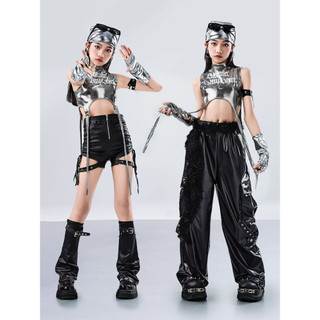 Trẻ Em Jazz Dance Quần Áo Bé Gái Hợp Thời Trang Và Thoáng Mát Crop Top Performance Bộ Trang Phục Cho Hip Hop Street Dance