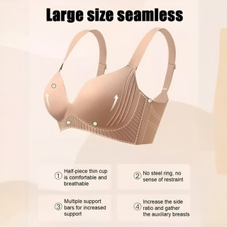 『Brelira』Minimizer Bras Không Dây Có Thể Điều Chỉnh Liền Mạch Áo Ngực Đẩy Lên Chống Chảy Xệ Mềm Mại Hỗ Trợ Nhẹ Cúp CDE Áo Ngực Cỡ Lớn