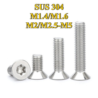 Vít inox 304 đầu chìm GB2673 đầu phẳng hoa mận bên trong có cột bu lông vít chống trộm M1.4 / M1.6 / M2 / M2.5 / M3 / M4 / M5 [LXY-CB-1]