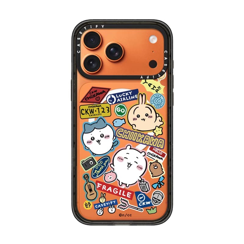 CASECASE X Chiikawa Hành Lý Miếng Dán Ốp Lưng Đen Trong Suốt Cứng Hút Từ Tính Tác Động Cho Apple IPhone 12 13 14 15 16 17 Pro Max Air Plus Có Hộp