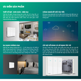 Công tắc thông minh điều khiển từ xa qua wifi công tắc rạng đông điều khiển qua wifi