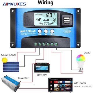 AIMVUKES điều khiển bộ sạc năng lượng mặt trời mppt bộ sạc 30A bộ sạc năng lượng mặt trời 12v24v Bộ sạc năng lượng mặt
