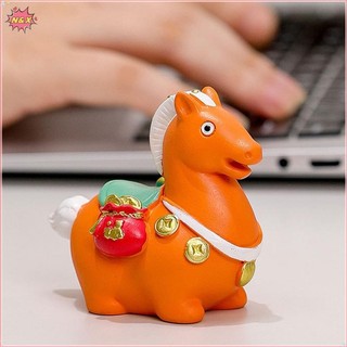 N & X Dễ Thương Cung Hoàng Đạo Ngựa Đồ Trang Trí Đường Béo Ngựa Tượng Thịnh Vượng Thịnh Vượng Biểu Tượng Của Cải Ngựa Linh Vật Nhựa Để Bàn Trang Trí Nhà Cửa Năm Mới.