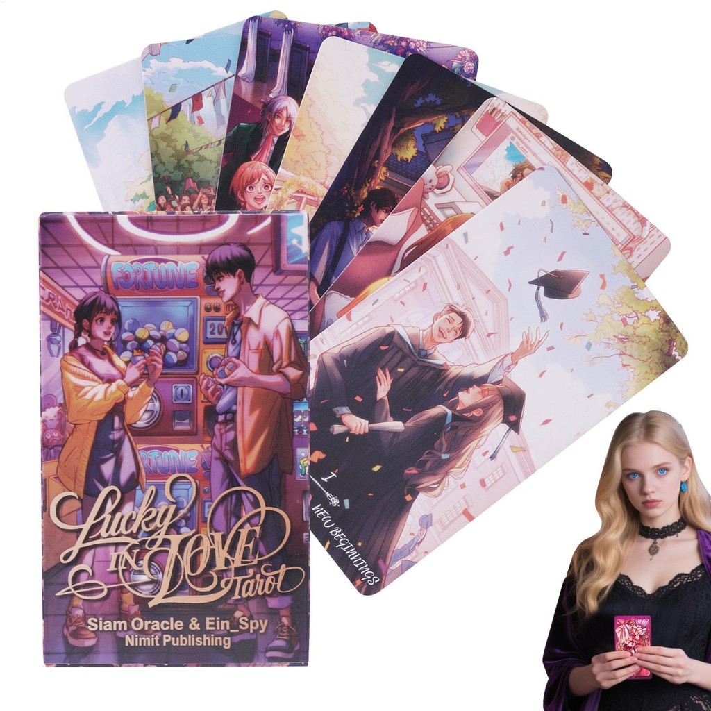Lucky In Love Tarot Deck Lãng Mạn Tình Yêu Tình Yêu Thẻ Tarot Ngôi Sao Cổ Điển Vận May Kể Đồ Chơi saixit2vn