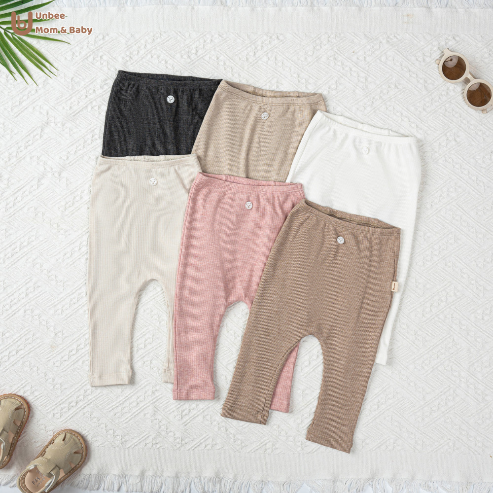 Set 2 quần thu đông đính cúc UNBEE chất liệu tăm lông thỏ - quần dài cho bé trai bé gái