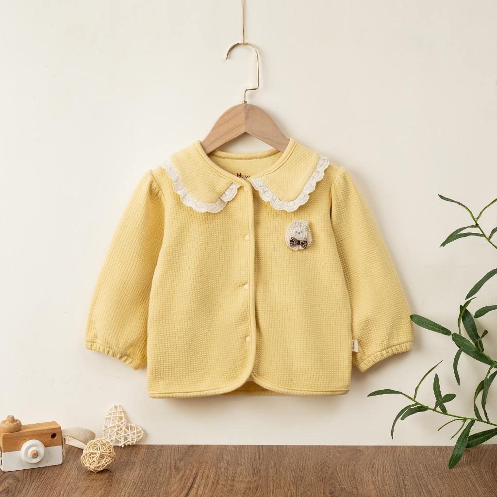 Áo khoác thu đông cho bé UNBEE chất nỉ xốp Hàn phối cổ ren điệu đà - Áo khoác cho bé 6 tháng -3 tuổi