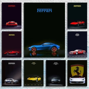 Ferrari Xe Thể Thao Năng Động Nghệ Thuật In Hình Nhà Trang Trí Tường Canvas Poster