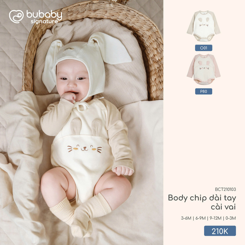 BU Baby (0M-12M) Set Body chip dài tay cài vai Thu êm cho bé Bubaby ...