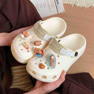 XIXITIAO dép lê cho nam nữ mùa hè, đế mềm EVA, hoạ tiết capybara dễ thương, đi biển thoải mái