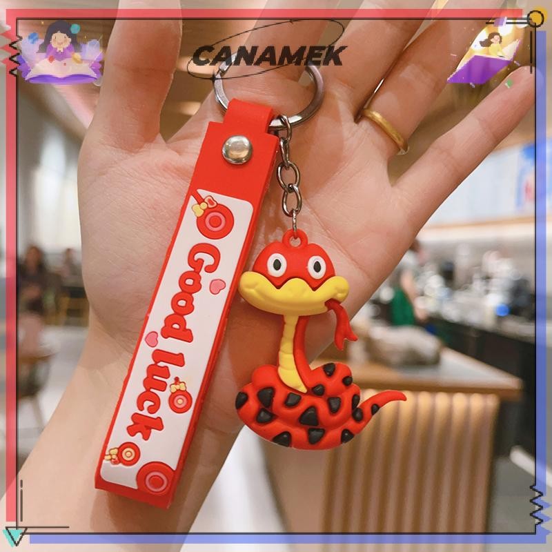 CANAMEK Sáng Tạo Rắn Mặt Dây Chuyền Móc Khóa Hoạt Hình Dễ Thương Cung Hoàng Đạo Rắn Năm May Mắn Mặt Dây Chuyền Ba Lô Trang Trí Phụ Kiện Quà Tặng CSF