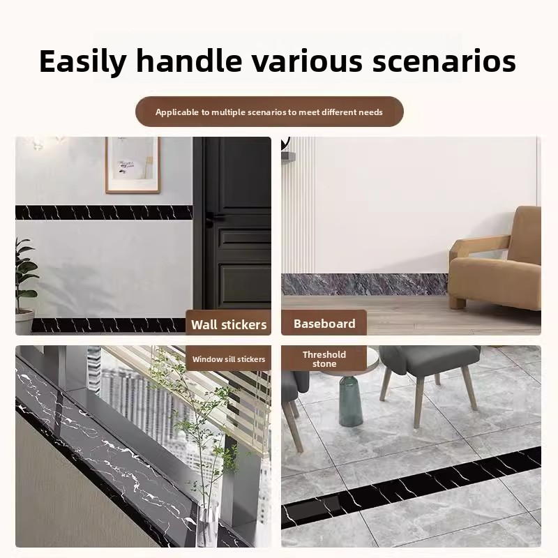 Ván Chân Đế pvc Tự Dính Ván Chân Đế Dán Tường Dày Ngói Góc Dòng Miếng Dán Đế Cạnh Bảo Vệ Dán Tường Cạnh