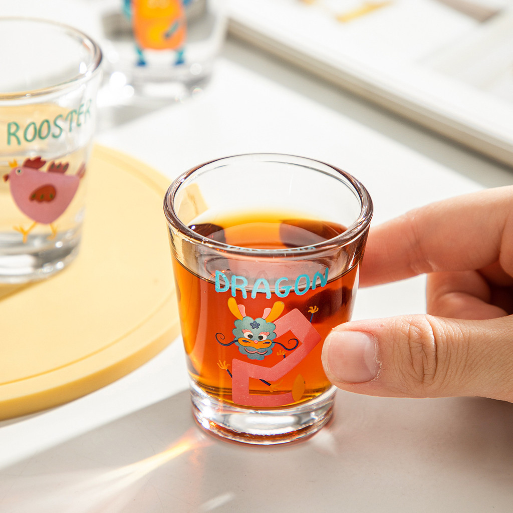 Hoạt Hình Hoạt Hình Thủy Tinh Shochu Thủy Tinh Hộ Gia Đình Hai Hoặc Hai Nhỏ Rượu Ly Sáng Tạo Cốc Rượu Một Sip Thủy Tinh Mini Sake Thủy Tinh Trắng Rượu Thủy Tinh IV65
