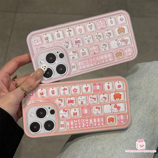 Ốp Lưng Cho Iphone 16 12 14 15 17 13 11 Pro Max Air 14 8 16 7 6 15 Plus XR X XS MAX SE 2020 Hoa Lãng Mạn Dễ Thương HelloKitty Giải Trí 3D Bàn Phím