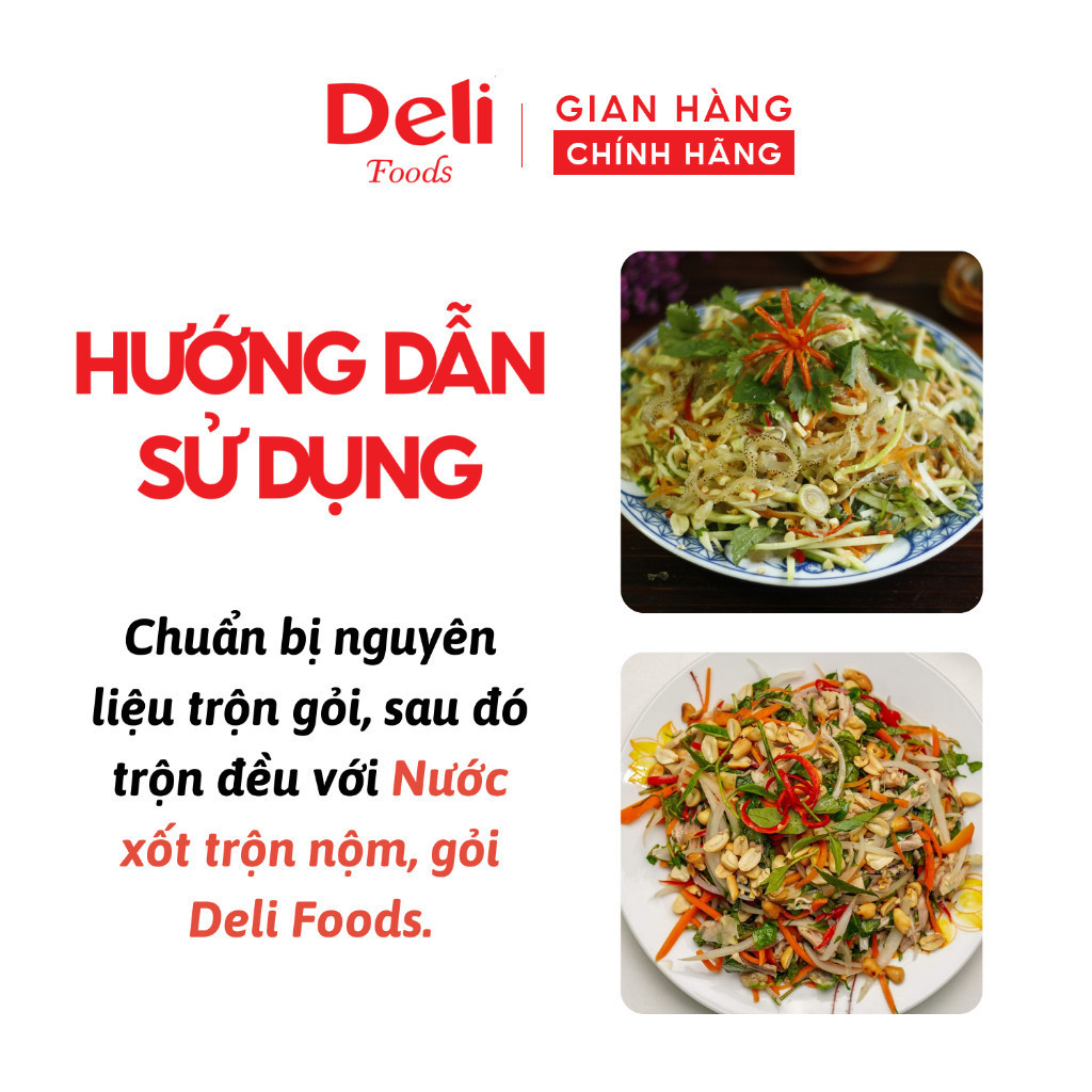 Xốt trộn nộm Deli Foods 250g, Gia vị nấu ăn chuẩn vị nêm sẵn, nguyên liệu hoàn toàn tự nhiên