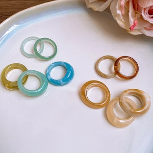 Bộ nhẫn mở nhựa đa dạng, phụ kiện trang sức thời trang cho nữ