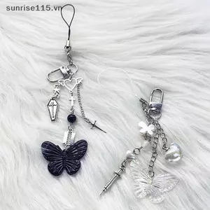 SSVN Y2K Dây Xích Điện Thoại Mặt Dây Chuyền Bướm Quyến Rũ Quyến Rũ Mặt Dây Chuyền Cho Chìa Khóa Túi Móc Khóa Handmade DIY Phụ Kiện.