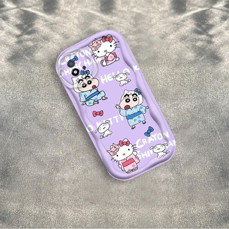 Ốp Silicon Hoạt Hình Cho Realme C20 C20A C11 2021 3D Bé Gái Vỏ Điện Thoại Mềm TPU Kitty Crayon Shin-chan Sinh Viên Ốp Lưng Chống Sốc