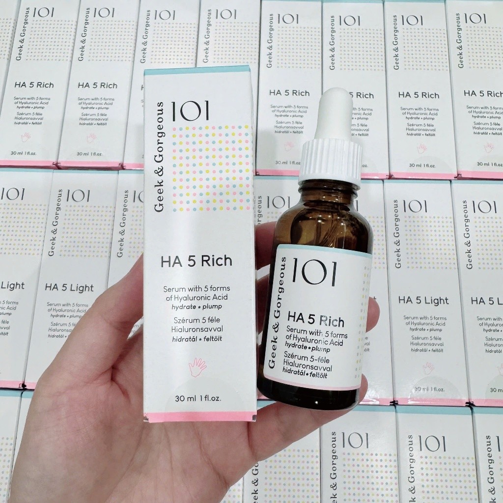[HÀNG CÔNG TY] Serum HA 5 Geek & Gorgeous HA5 Light và HA5 Rich 30ml | Cấp Ẩm Phục Hồi Da