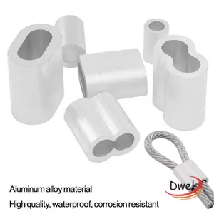 DWEL 10-50 Cái Tay Uốn, Kẹp cố định Kẹp cáp phần cứng, Nhôm lỗ đôi 8 hình M1 đến M12 Dây Ferrules Dây thép