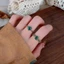 Mới Phong Cách Trung Quốc Tình Yêu Nhẫn Zircon Nữ Văn Học Retro Nhẫn Độc Đáo Niche Retro Đau Khổ Tất Cả Trận Đấu Chỉ Số Nhẫn Hợp Thời Trang
