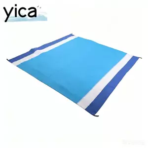 Chăn bãi biển YICA, Thảm dã ngoại màu xanh Ripstop, ngoài trời nhẹ Polyester có thể gập lại chống nước ngoài trời Vỏ đất dã ngoại
