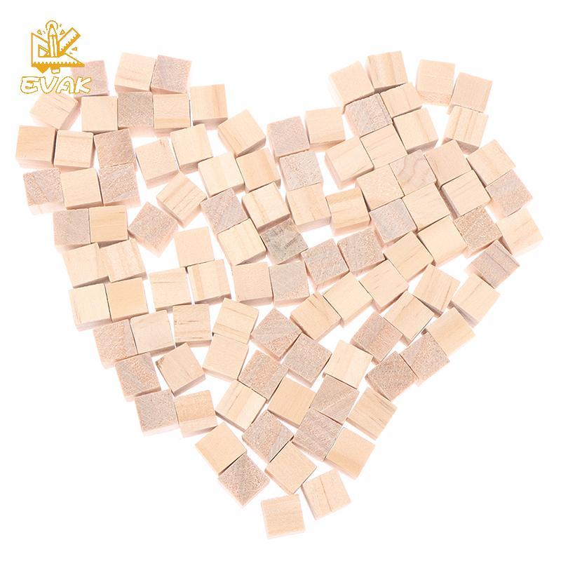 Alittlesetrtu 100 Chiếc Trống Chưa Hoàn Thành Mini DIY Gỗ Vuông Khối Chắc Chắn Cho Đồ Gỗ Thủ Công VN