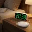 Đồng hồ báo thức rung siêu lớn DONOVANQQ, có thể điều chỉnh độ sáng LED Màn hình lớn Đồng hồ báo thức điện tử, Màn hình hiển thị nhiệt độ và ngày bằng nhựa Trang trí bàn làm việc Ký túc xá
