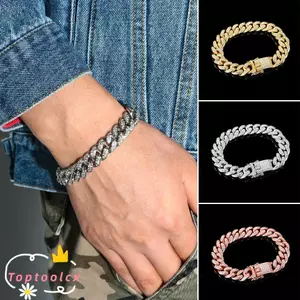TOPTOOLCX Link Chain Nam Nữ Chiều Rộng 12 Mm Vòng Tay Thời Trang Hip Hop