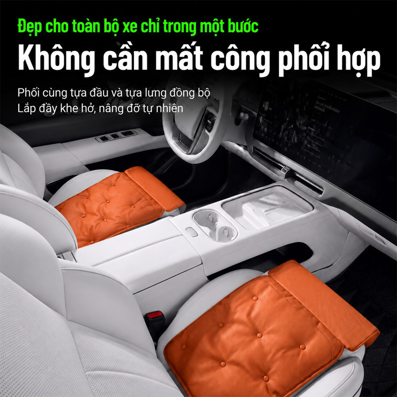 Đệm Ngồi Ô Tô Cao Cấp – Lót Ghế Da PU/Nappa, Thoáng Khí, Bảo Vệ Nội Thất, Phụ Kiện Xe Hơi