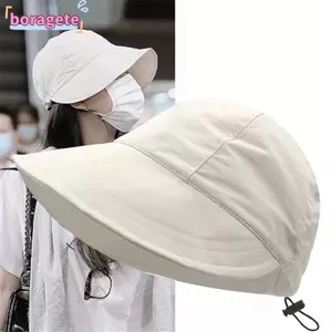 Mũ xô BORAGETE Nam Nữ Vành rộng Có thể gập lại Mũ đi biển di động