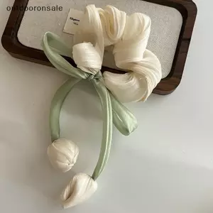 Nhẫn Tóc Nơ Ruy Băng Tulip Ngọt Ngào Cho Nữ Bé Gái Kẹp Tóc Tua Rua Thanh Lịch FSI
