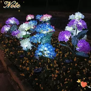Đèn Led NOTE1, Đèn gắn bãi cỏ chống nước hoa cẩm tú cầu mô phỏng 3 đầu, ngoài trời Đèn bãi cỏ sân vườn thực tế Cảnh quan