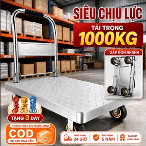 Xe đẩy hàng Xe Đẩy gấp gọn nhập khẩu Thép Bánh xe chống ồn Tải Trọng 600kg Gấp Gọn Tiện Lợi