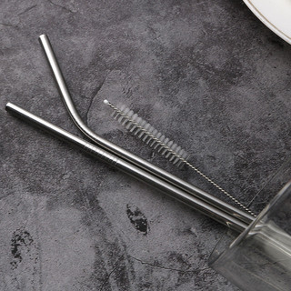 Ống Hút Inox Uống Cà Phê Trà Sữa Ống Uống Trực Tiếp Hộ Gia Đình Màu Khuỷu Tay Kim Loại Ống Hút