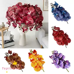 TOPTOOLCX Nhân Tạo Phalaenopsis Hoa, Bướm Phong Lan Đơn Nhánh Mô Phỏng Hoa Lan, Cảm Ứng Thật Lâu Dài PVC Trang Trí Hoa Tiệc Cưới Trang Trí Nhà Cửa