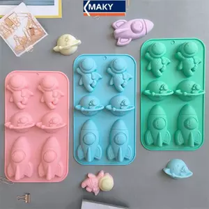MAKY 6pany Phi Hành Gia Roet 760 Khuôn Silicon Nướng Bánh Khuôn Bánh Pudding Bánh Mì Nướng Chảo Xà Phòng Khuôn VN
