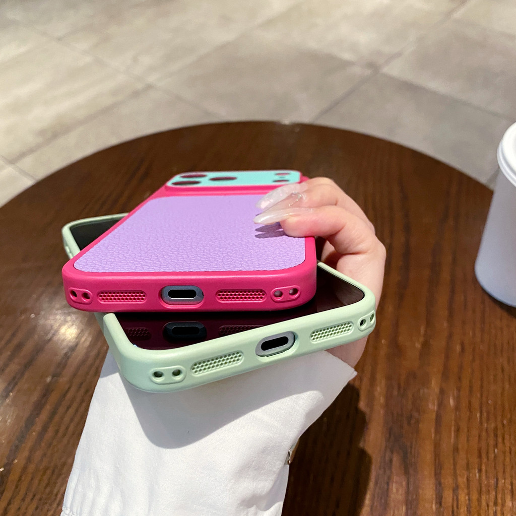 Ốp Điện Thoại Họa Tiết Da Màu Cho iPhone 17 Pro Max 16 Pro Max 15 14Plus 13 12 11 Pro Max 69B1