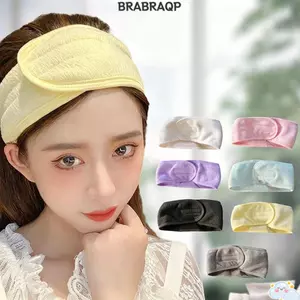 Băng đô khăn BRBRAA, Băng đô rộng chống trượt co giãn, có thể dán băng đô trang điểm có thể điều chỉnh