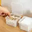 Hộp đựng mỹ phẩm, bông tẩy trang chống bụi trong suốt, tổ chức gọn gàng cho phòng tắm