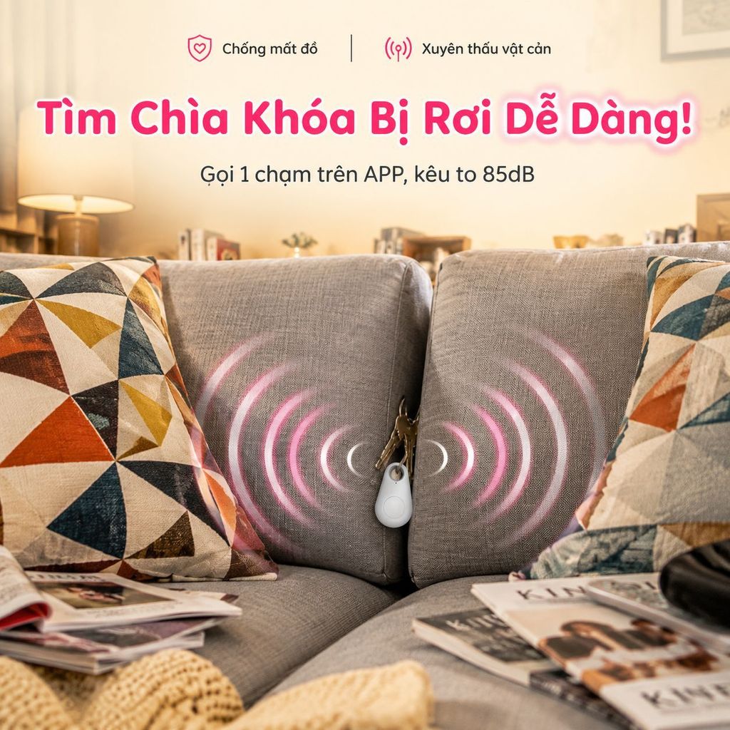 ⚡Ship Nhanh⚡Báo động tìm đồ hai chiều | Định vị Bluetooth chống mất | Công cụ tìm kiếm vật phẩm theo dõi thông minh